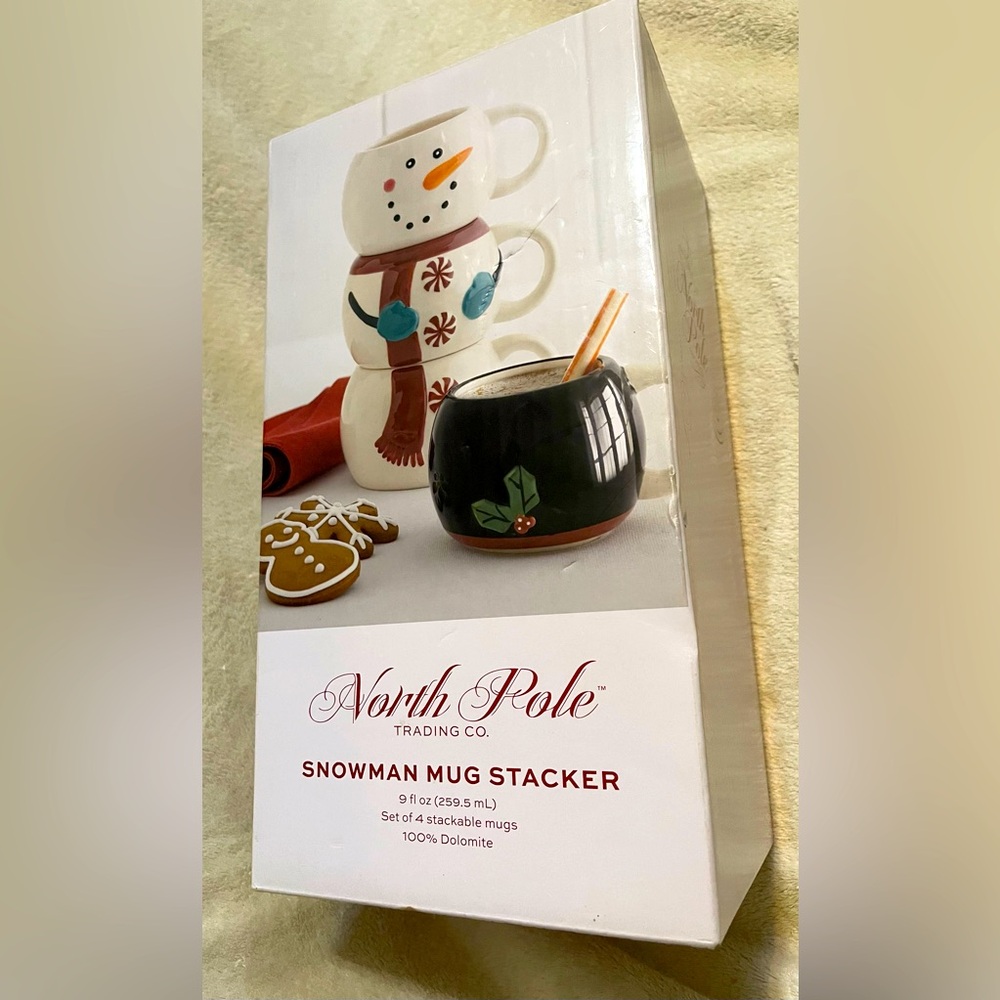Snowman Mug Stacker set 9 fl oz set of 4 Mug by North Pole Trading Company
